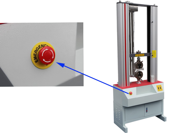 電子拉力試驗機上的急停開關的位置